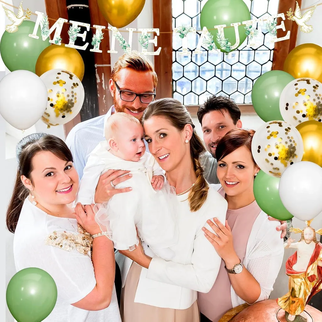 Set de décoration baptême complet avec guirlande ballons et serviettes - 6