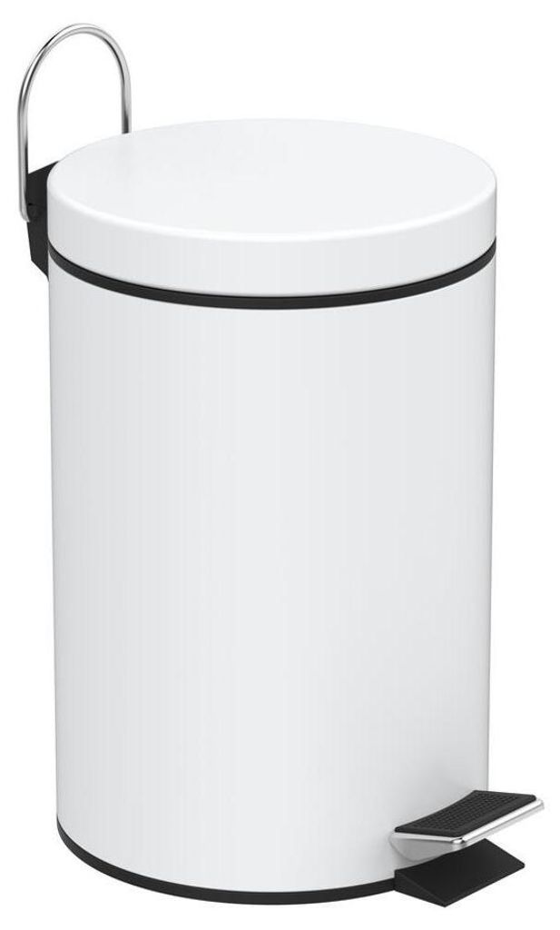 Aqualine SIMPLE LINE afvalbak, rond, 3 liter, mat wit Productafbeelding 
