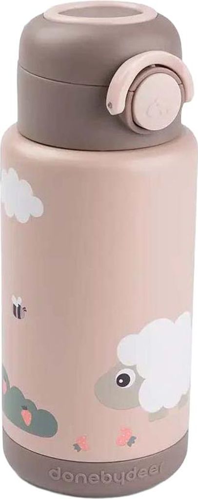 Done by Deer isolierte Trinkflasche Tiny Farm – Pink