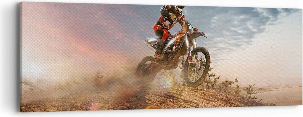 Bild auf Leinwand - Leinwandbild - Motor Reiten Helm - 90x30cm - Wand Bild - Wanddeko - Wandbilder - Leinwanddruck - Bilder - Kunstdruck - Wanddeko...