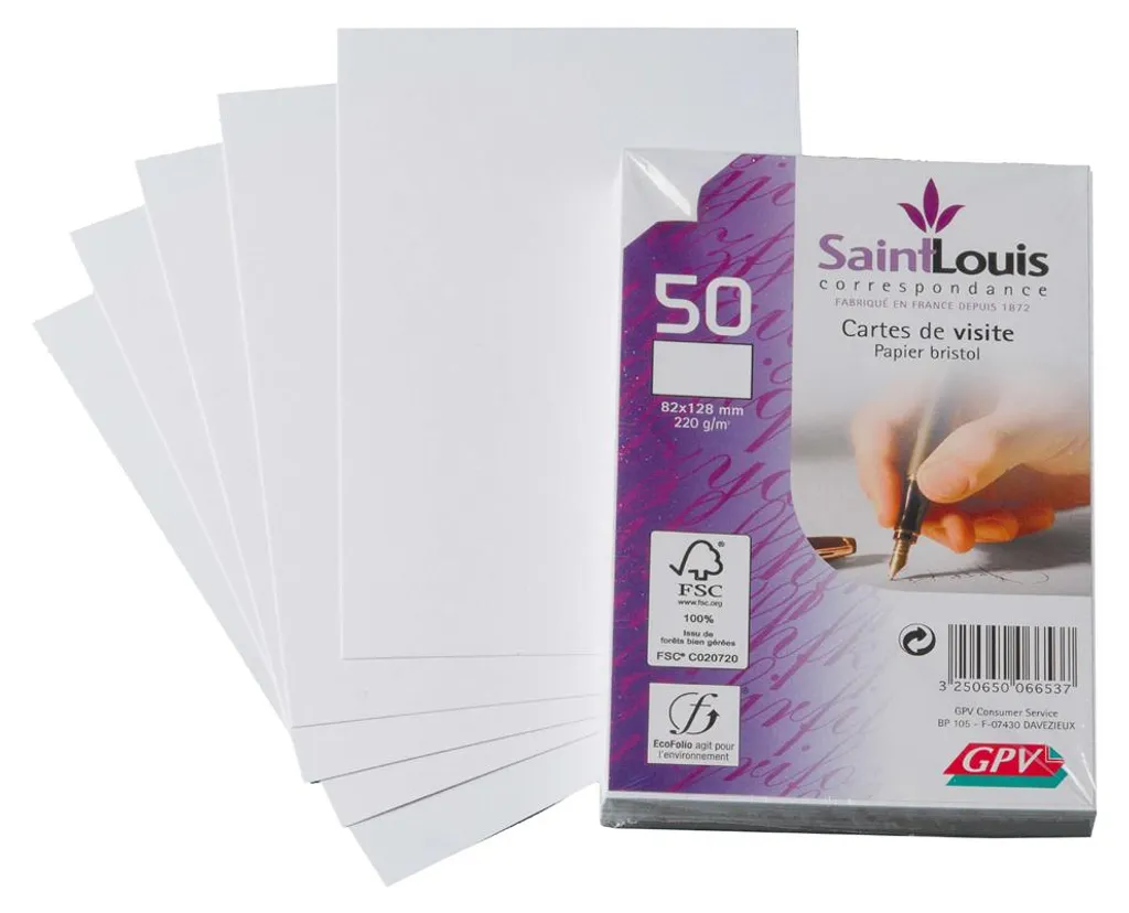 Lot de cartes vierges GPV 6653 blanches format 82x128 mm haute tenue