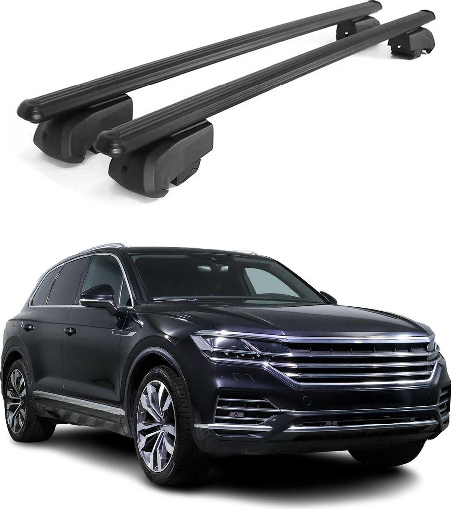 Dachträger Gepäckträger für VW Touareg 2018-2023 Querträger ABE Alu Schwarz