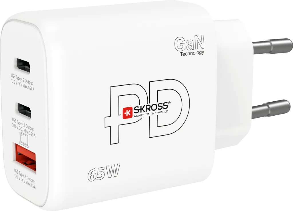 Chargeur secteur 65W Skross PD - Fini la charge lente pour votre ordinateur