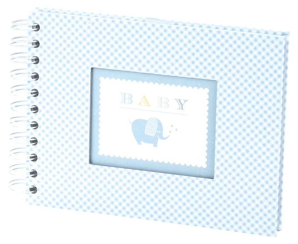 RÖSSLER Fotoalbum Baby Boy Wire-O PP hellblau 40x195x145mm