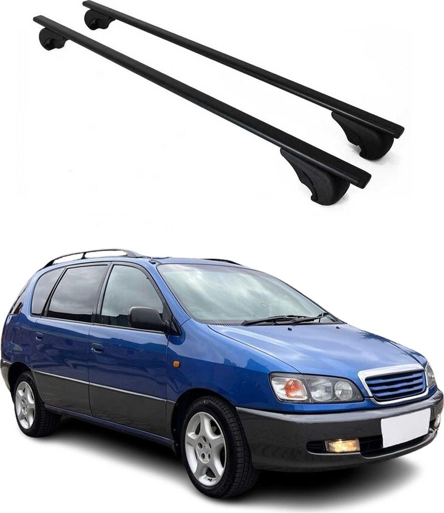 Dachträger Grundtäger für Toyota Picnic 1996-2001 75kg Metall Schwarz 2 tlg