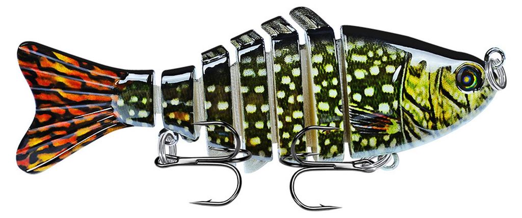 1/3/5 Stück 10 cm/15,5 g Bionischer, mehrteiliger Angelköder für weite Würfe, 7-teiliger Swimbait, harter Kunstköder, Süßwasser- und Salzwas...