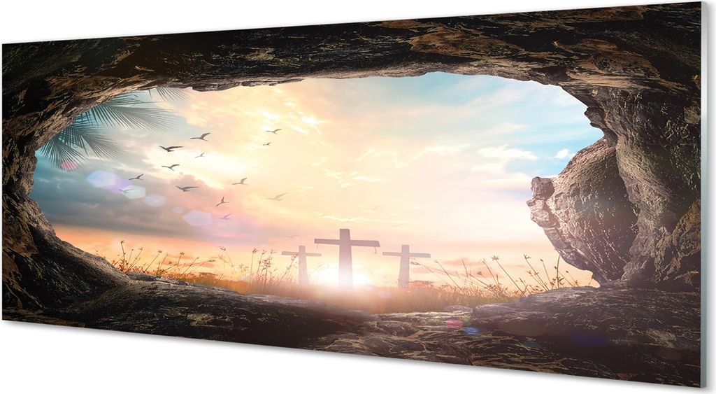 Glasbilder 125x50 Wandkunst Cave kreuzt die Vögel