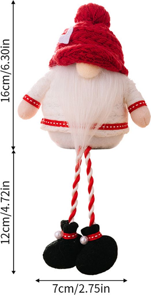 Weihnachtswichtel-Ornament, entzückende gesichtslose Puppenornamente, leuchtende Farben, Zwerg-Plüschtier für festliche Heimdekoration