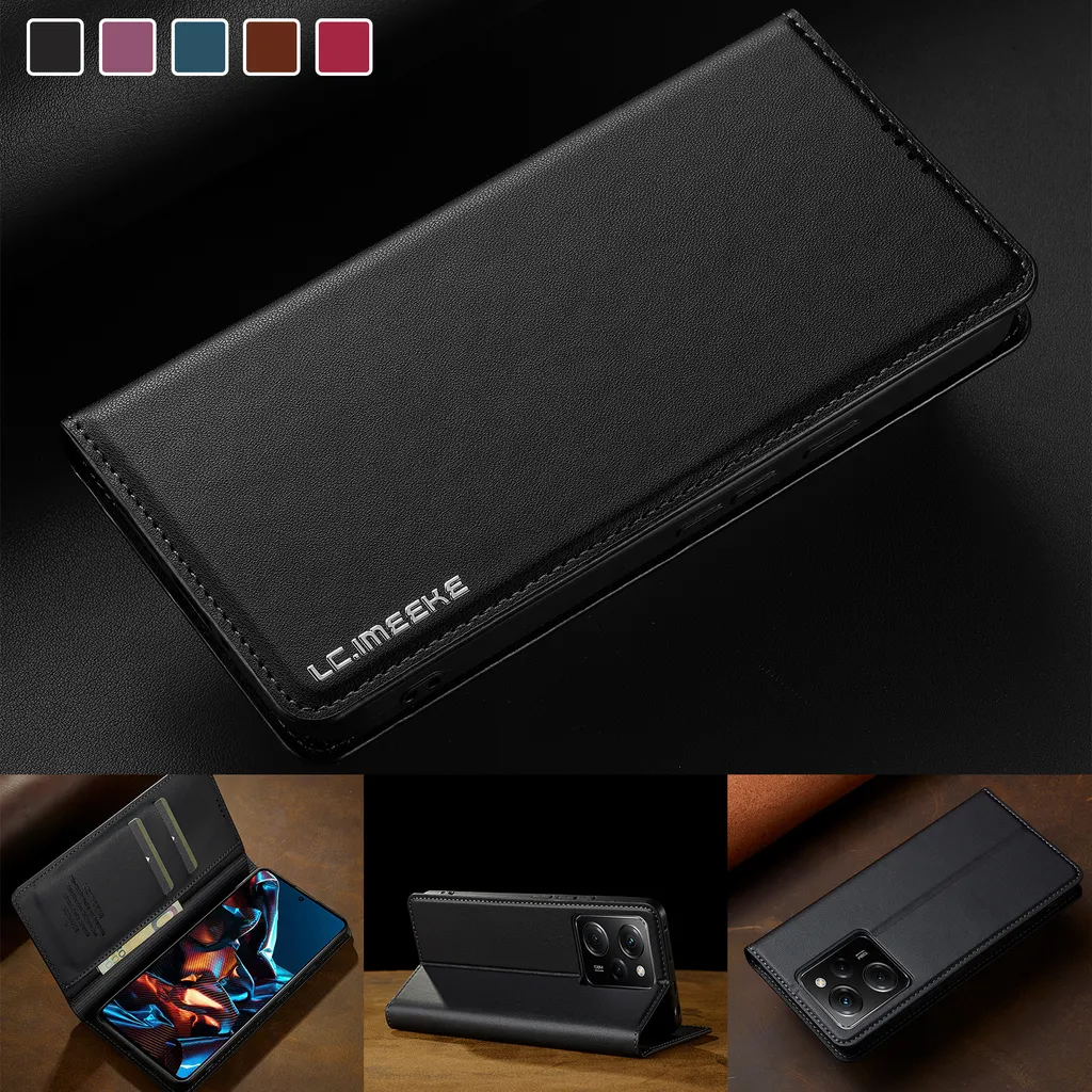 Oududianzi-Funda para Redmi Note 12 5G / Xiaomi Poco X5 5G [2X Pantalla Cristal Templado] Libro Flip PU Cuero Billetera Carcasa Silicona [Cierre Magnético] [Ranuras Tarjetas] [Función Soporte]-Rosa