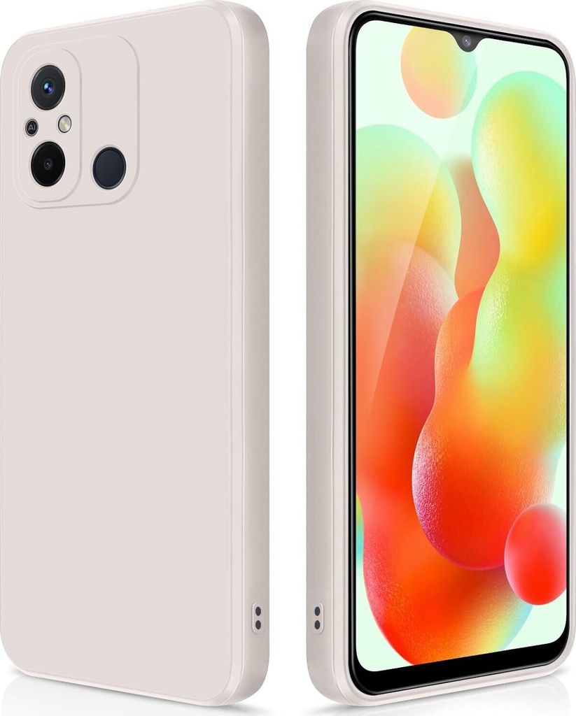 Silikon Hülle für Xiaomi Redmi 12C Flüssigsilikon Dünn Gel Gummi Matt Kratzfeste Schutzhülle Weiß