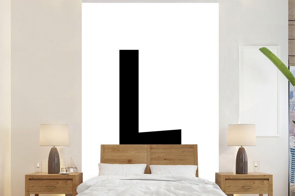 MuchoWow Fototapete für Wohnzimmer oder Schlafzimmer Wandtapete Vinyl Motivtapete Kinder Illustration der Buchstaben des Alphabets "L" auf einem...