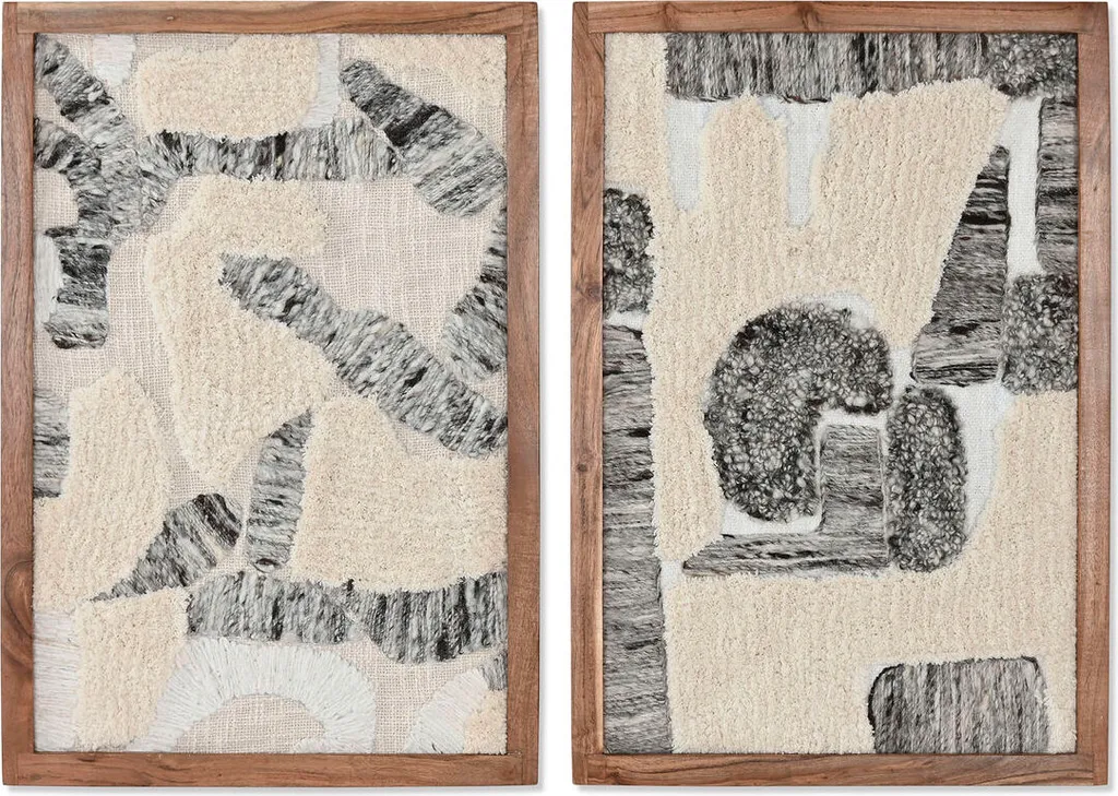 Duo de Tableaux Décoratifs Home ESPRIT Urbain Gris et Blanc 43x63 cm