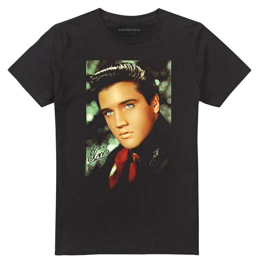 Elvis Presley - "Red Scarf" T-Shirt für Herren/Damen Uni TV33195 (M) (Schwarz)