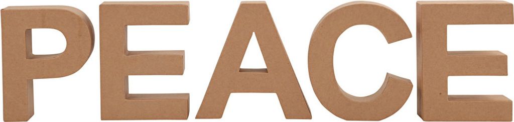 Creativ Company Deko Buchstaben Pappmaché Peace Set 5 Stück