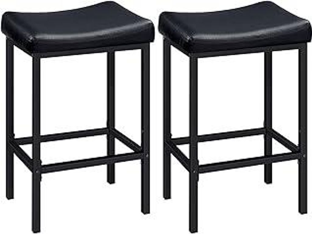 HOOBRO Barhocker 2er-Set, Barstühle, Küchenstühle, Gebogene PolyurethanSitzfläche, 4 cm Dicke Polsterung, Metallgestell, 63 cm hoch, für Küch...