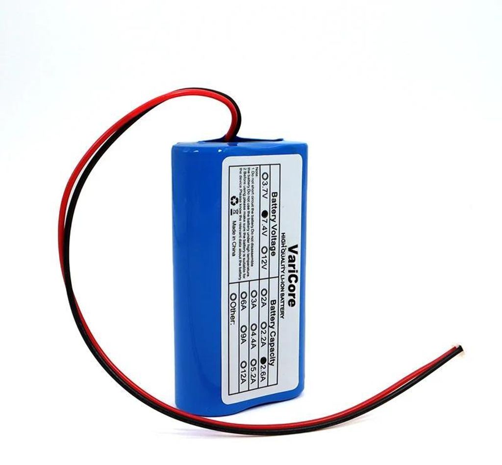 18650 Lithium-Ionen Akkupack - 2S 7,4–8,4 V wiederaufladbar - 2600 mAh - mit Schutzschaltung - für Megafon und Lautsprechergeräte