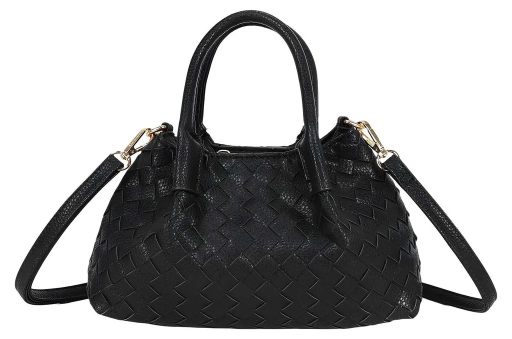 Sac à main femme tressé Gallantry noir rigide anti-affaissement