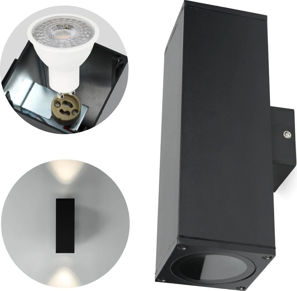 Applique extérieure pour jardin et terrasse noire QUERK 4 GU10 IP44