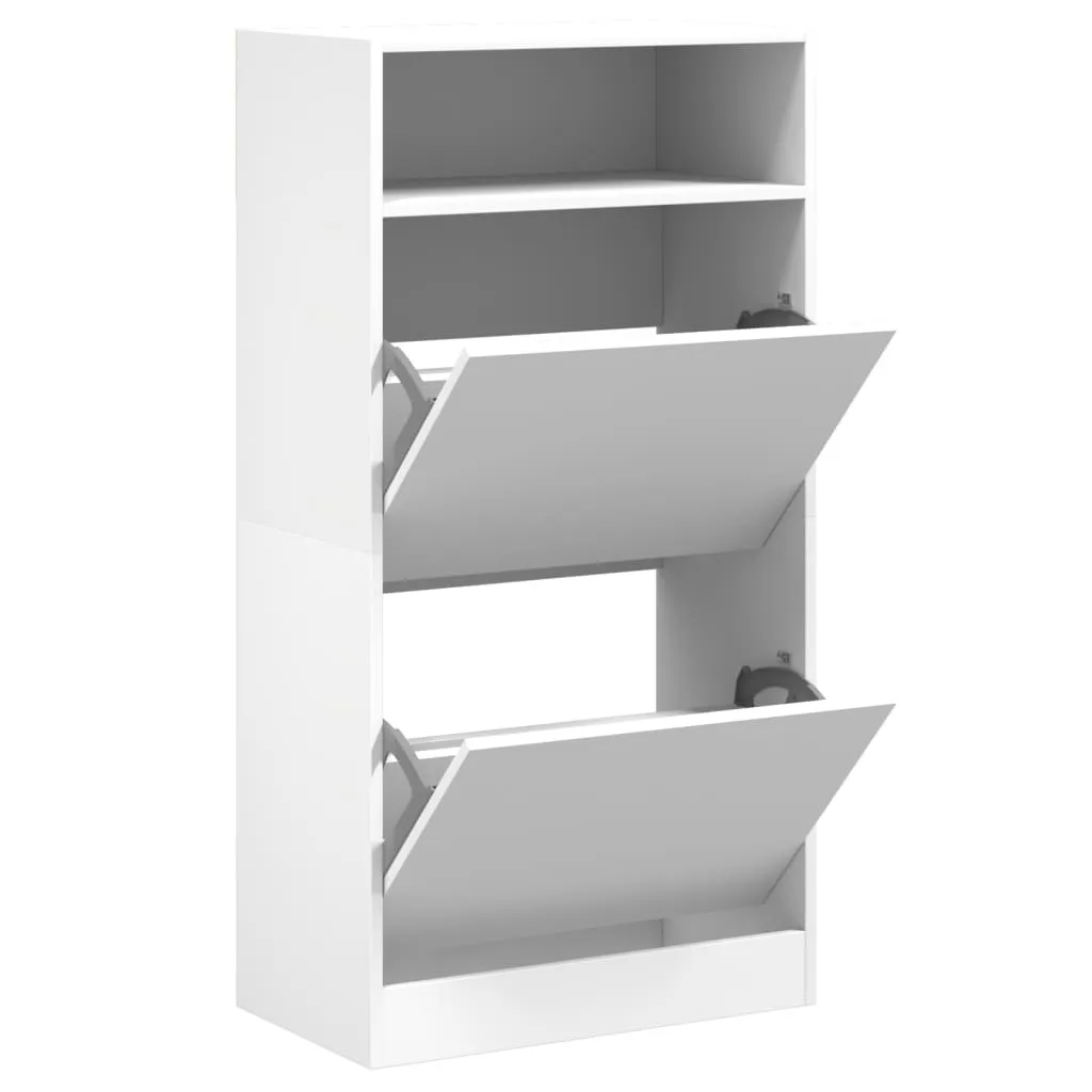 Scarpiera Bianca Legno 60x34x116 cm - Struttura Solida e Montaggio Rapido