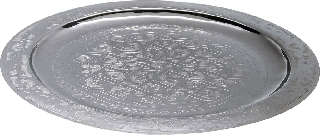 Orientální podnos Mehdia 40 cm stříbrné barvy Obrázek produktu 