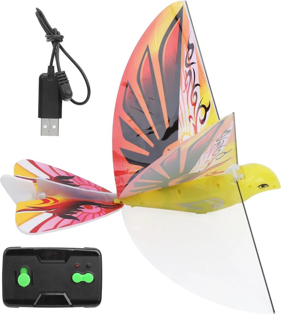 Oiseau RC anti-choc orange E-Bird simulation vol réel pour enfant