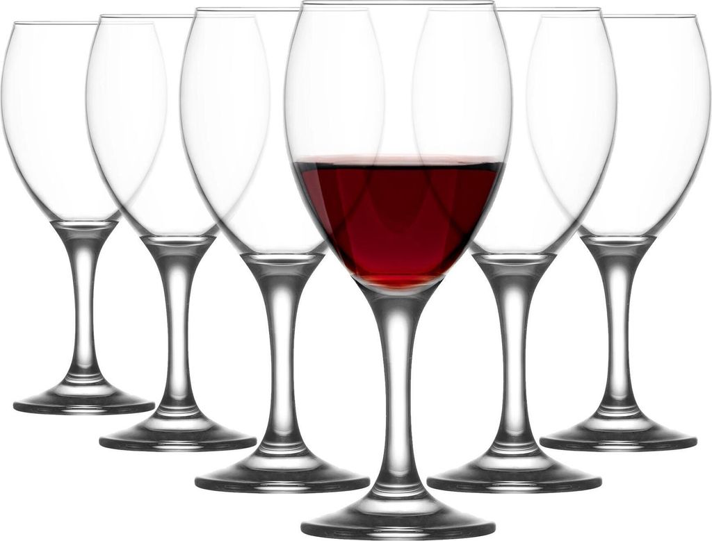6x 455ml Empire Rotweingläser - Groß Spülmaschinenfest Glas Hochzeit Weihnachten Geburtstag Party Trinken Glaswaren Kelch Geschenkset - Von LAV