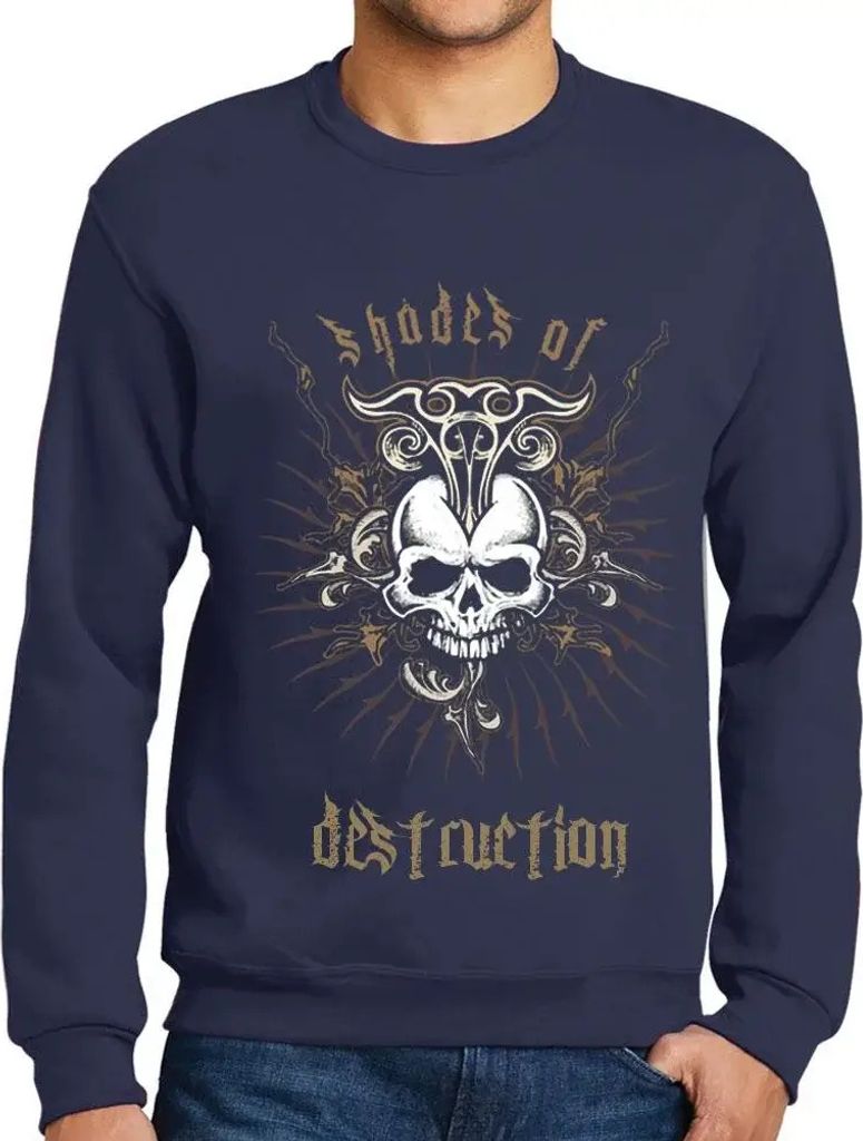 Herren Grafik Sweatshirt mit Aufdruck Schattierungen der Zerstörung – Shades Of Destruction – Öko-Verantwortlich Vintage Jahrgang Langarmshirt