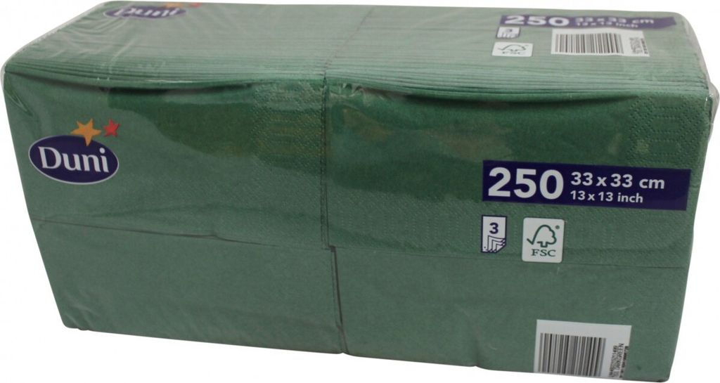 Duni Servietten jägergrün 33x33cm 3lagig 250 Stück gefaltet