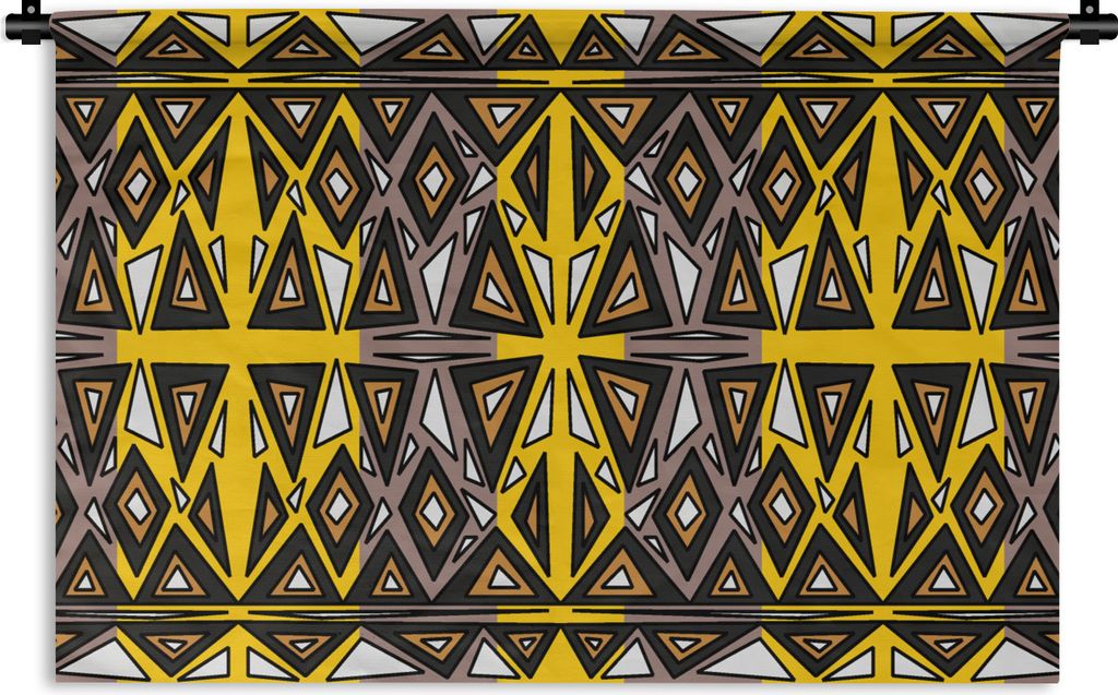 MuchoWow Wandteppich Wandbehang Afrika - Geometrie - Muster 60x40 cm Tapisserie Dekoration Wandtuch - Wanddekorationen