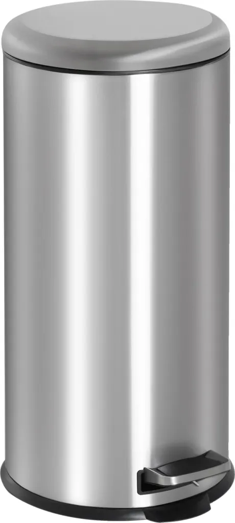 Poubelle pédale 30L inox argenté : finies les traces et les odeurs