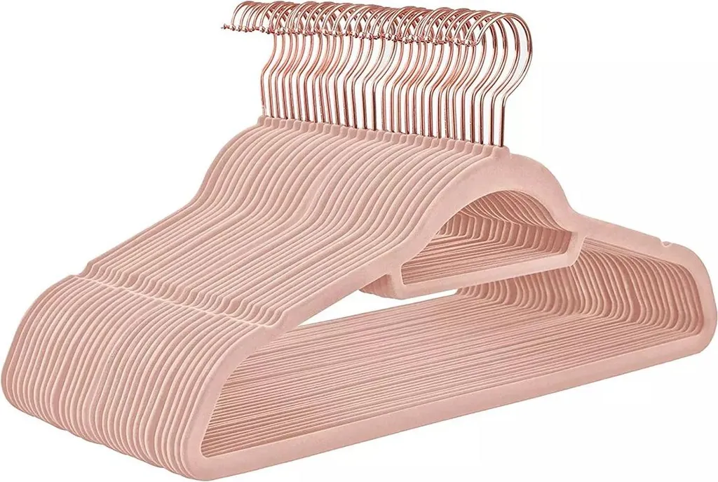 Set 10 Grucce Merl Rosa - Salvaspazio per Pantaloni e Abiti 45x23