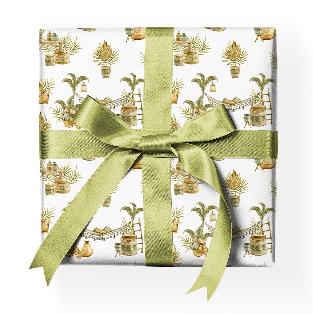Entspannendes Urlaubs Geschenkpapier auch zum Ruhestand, weiß - G23085, 32 x 48cm