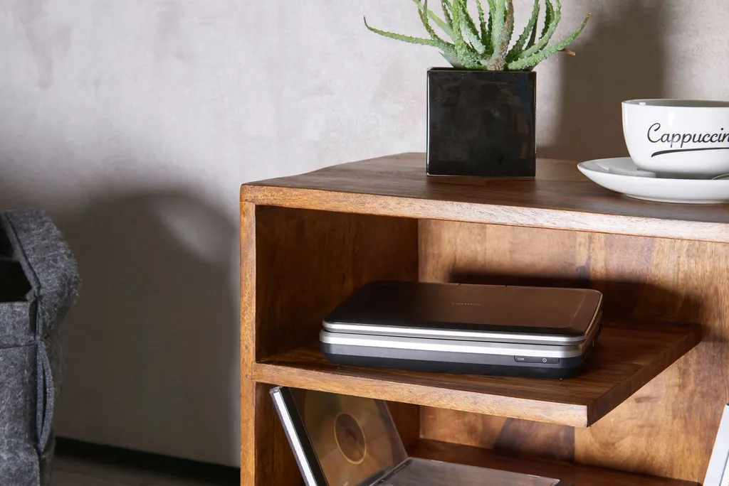 Table de nuit compacte 43x43 cm pour petit espace en sheesham massif - 5