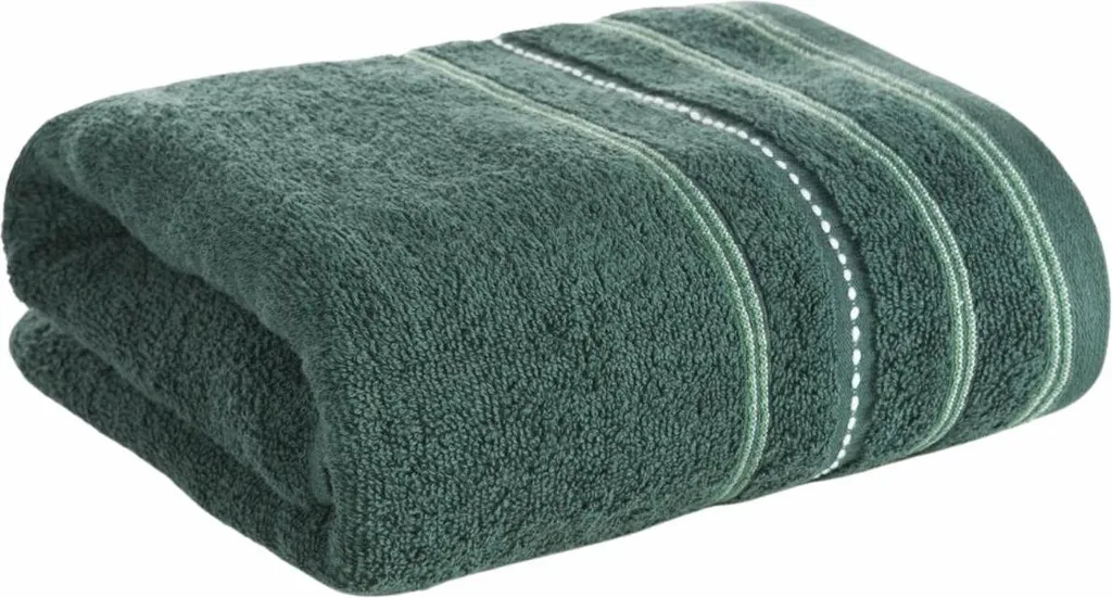 Eurofirany Asciugamano 50x90 cm Verde in Cotone a Righe | Qualità Premium