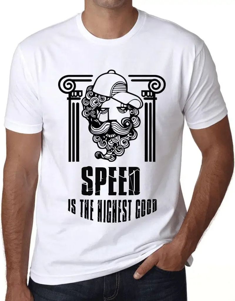 Herren Grafik T-Shirt Geschwindigkeit ist das höchste Gut – Speed Is The Highest Good – Öko-Verantwortlich Vintage Jahrgang Kurzarm Lustige D...