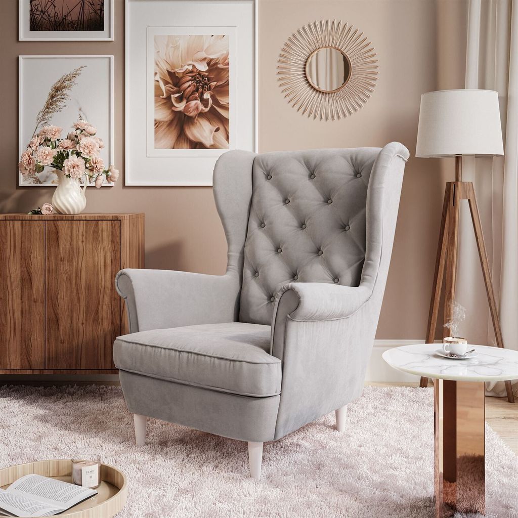 TEDDI Polstersessel Magic Velvet 2240, Beine: gerade weiße