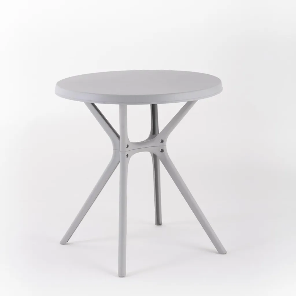 Tavolo Bar Ivan Grigio Chiaro Ø70 cm - Design Contract Robusto
