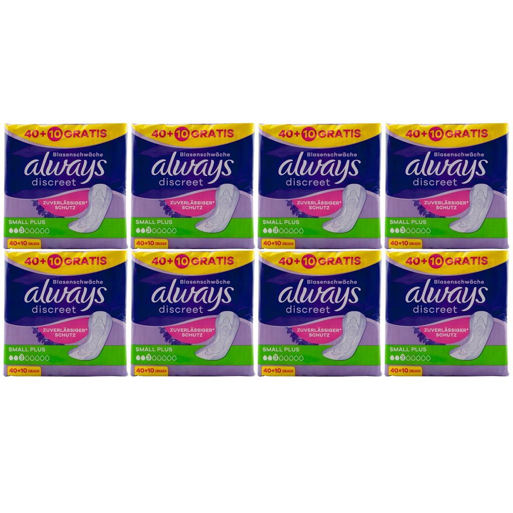 always discreet SMALL PLUS 8 x 50 Stück Blasenschwäche Produktbild 