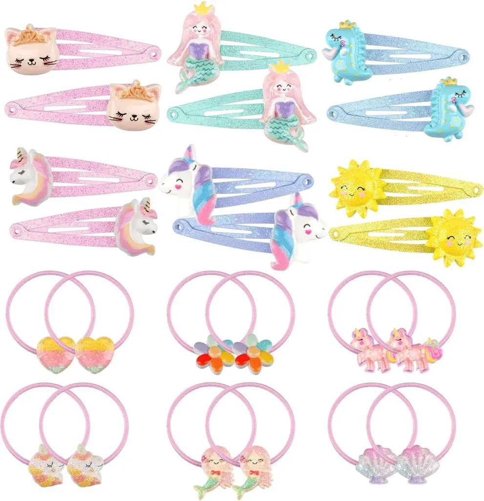 Barrettes Fille Scintillantes et Colorées : Coffret Cadeau de 24 Pièces
