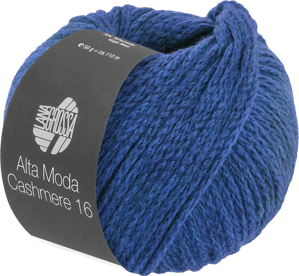Lana Grossa ALTA MODA Cashmere 16 50 g supersoftes Kettengarn aus extrafeiner Wolle mit Kaschmir 110 m Farbe 079 - Kobaltblau