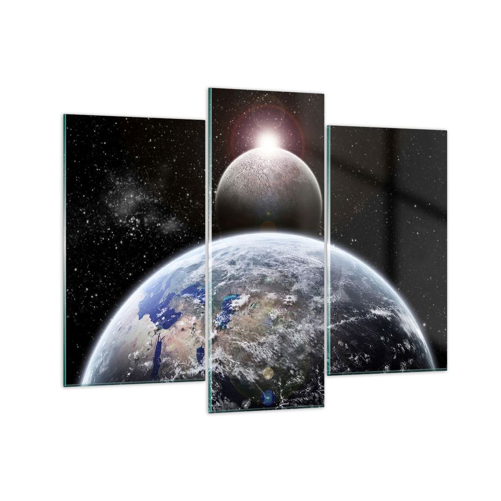 Bilder auf glas - Apokalypse Meteorit Sterne Planet - 130x100cm - Glasbilder - Wandbilder - Kunstdruck - Wanddekoration aus Glas - Glas Bilder - Wa...