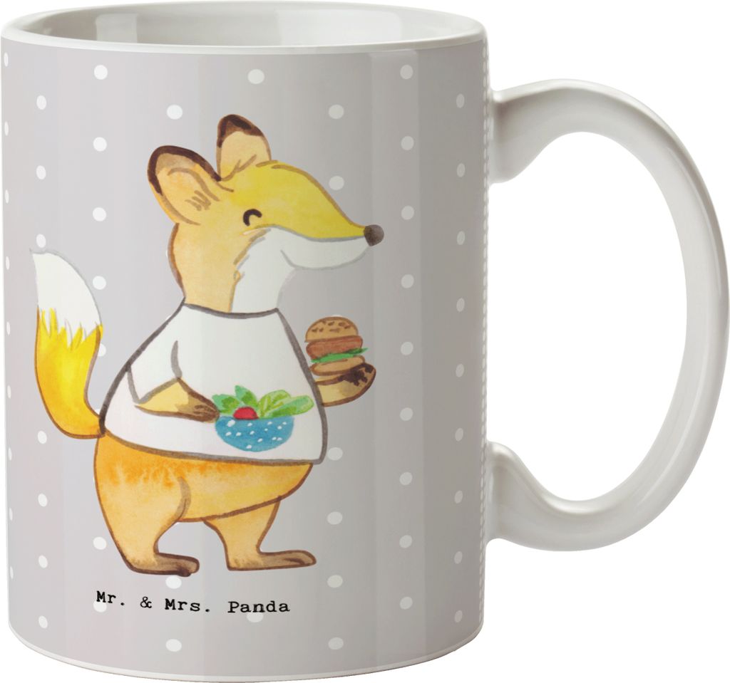 Mr. & Mrs. Panda Kaffeebecher Gastwirt Herz - Grau Pastell - Geschenk, Kneipe, Bar, Gaststätte, Cocktails, Becher, Kaffeetasse, Teetasse, Tasse, m...