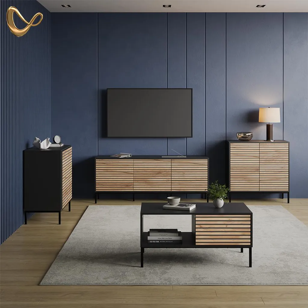 Table basse pour plateau télé et apéritif Livinity Aterno compacte - 2