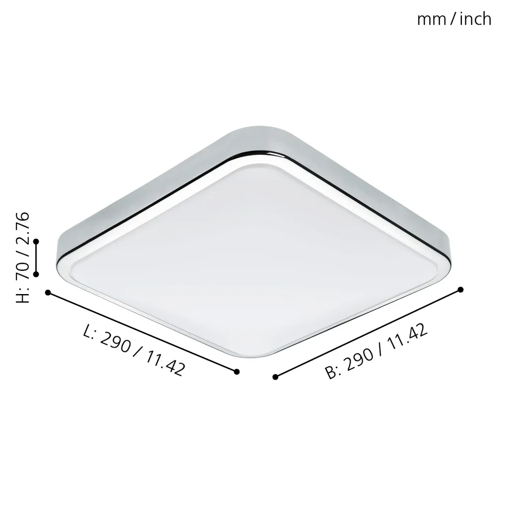 Plafonnier LED Eglo 96229 : Solution Éclairage 1500lm Chrome Puissant - 11