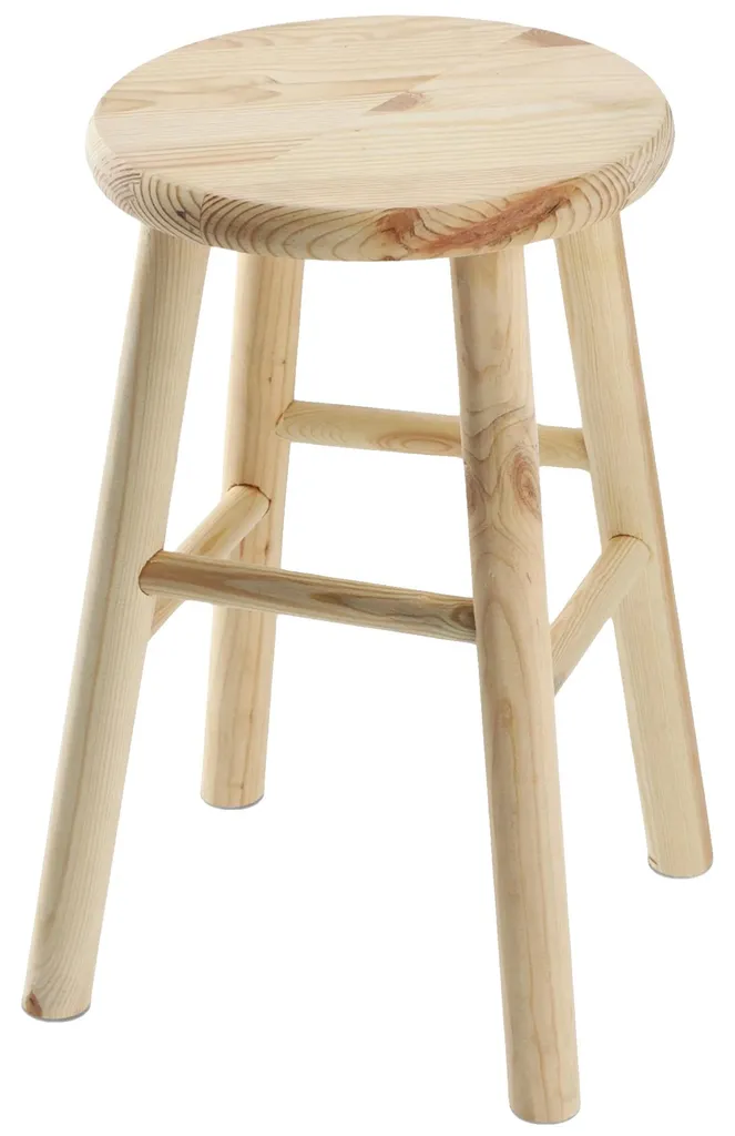 Tabouret polyvalent bois de pin 46 cm - Idéal cuisine et bureau enfant
