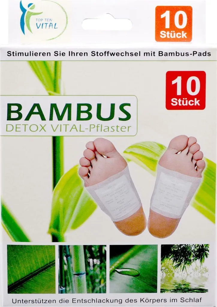Vitalpads 10 Patchs Détox au Bambou Purification et Énergie Durable