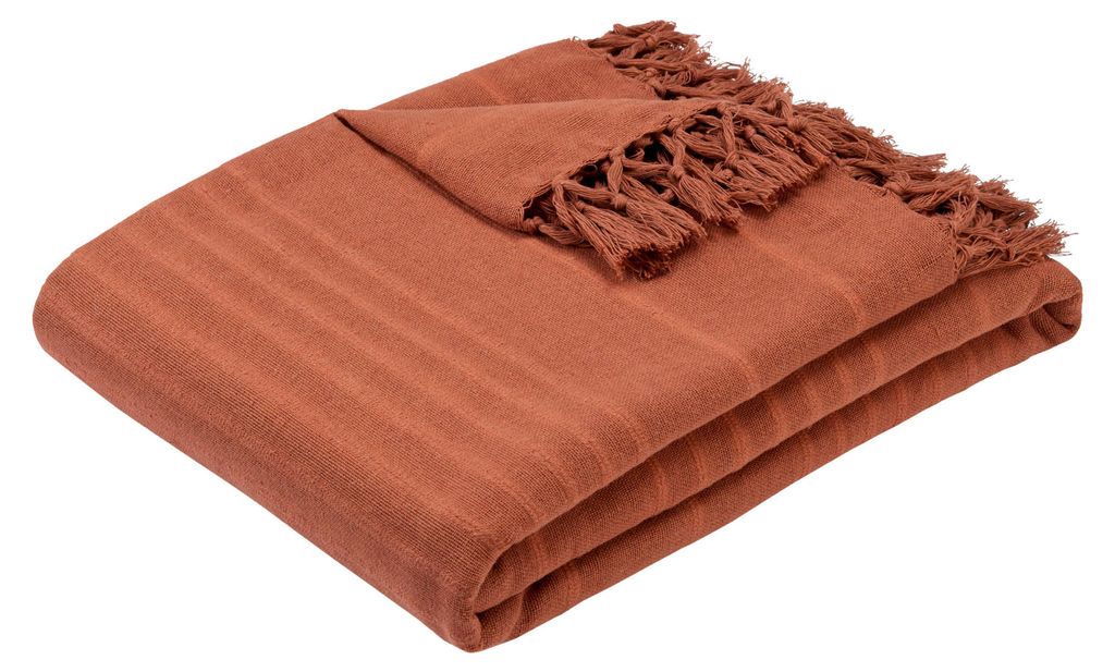Atmosphera Plaid - terracotta - 230 x 250 cm - Baumwolle - Produktbild 