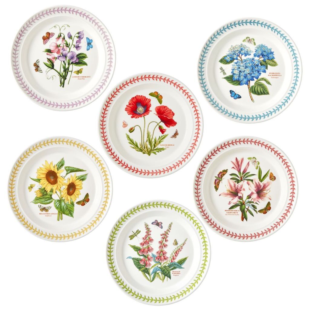 Portmeirion Kuchen-Teller 6er Set Botanic Garden Meadow Wiesenblumen