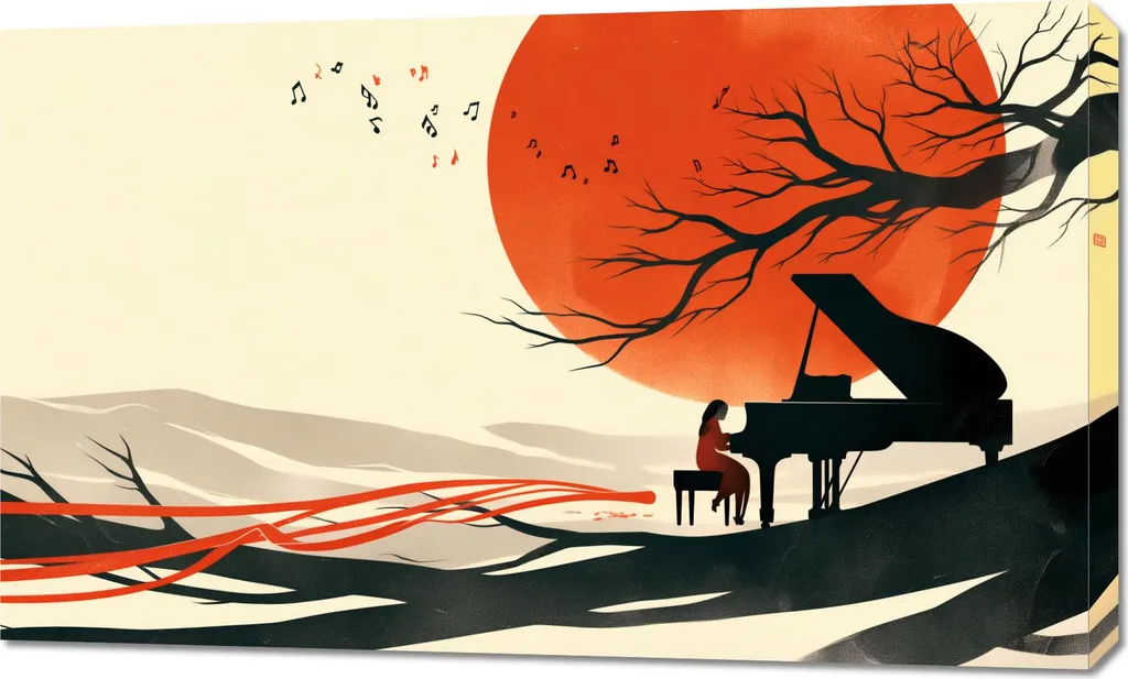 Décoration Murale Pianiste 100 x 60 cm - Toile Artistique Moderne