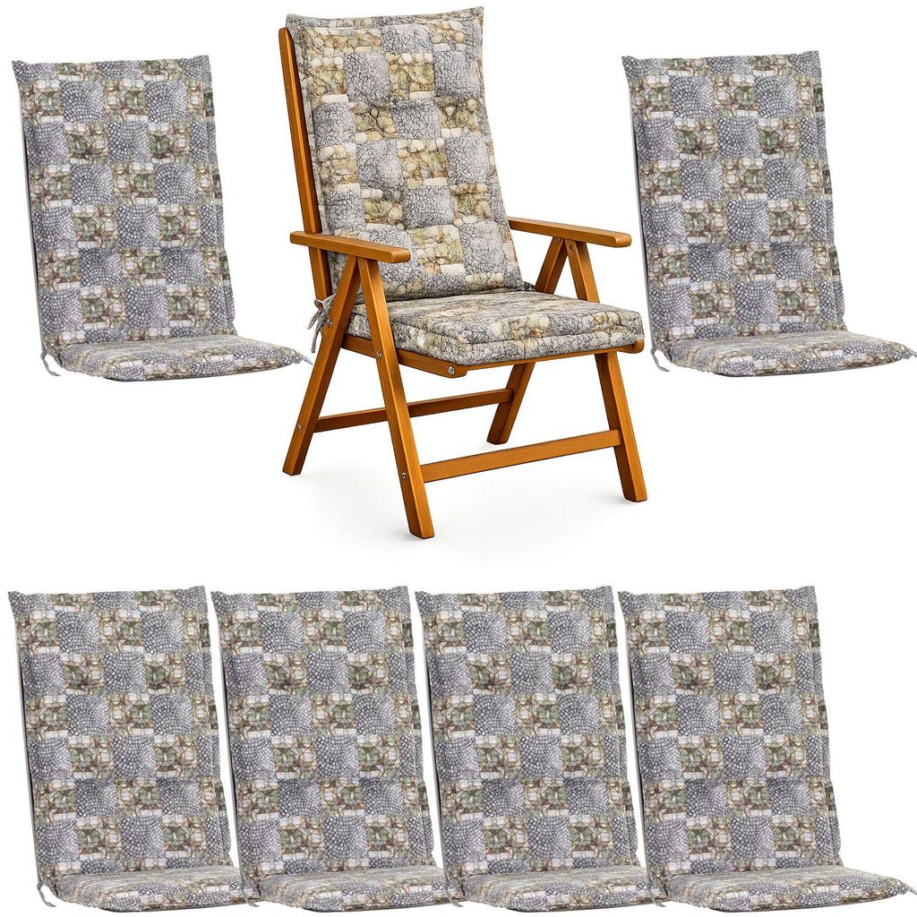 6x Coussin pour chaise de jardin 120x48cm Coussin pour Image du produit 